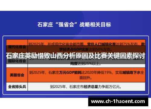 石家庄英励惜败山西分析原因及比赛关键因素探讨
