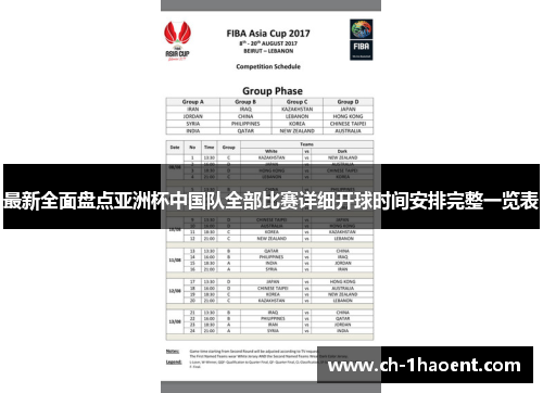 最新全面盘点亚洲杯中国队全部比赛详细开球时间安排完整一览表